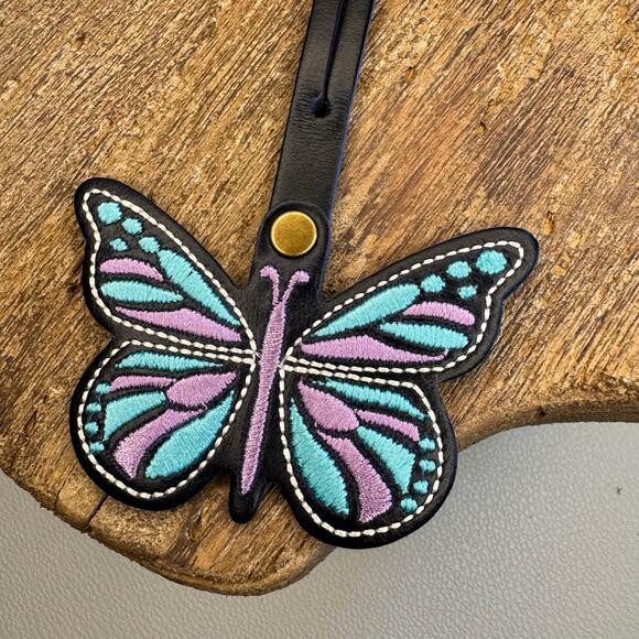 Portland Leather COWBOY BLUE Butterfly Charm FAST SHIP Monarca Charm NEW - Picture 5 of 6